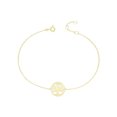 9ct Yellow Gold Tree Of Life Chain Bracelet 0.94g